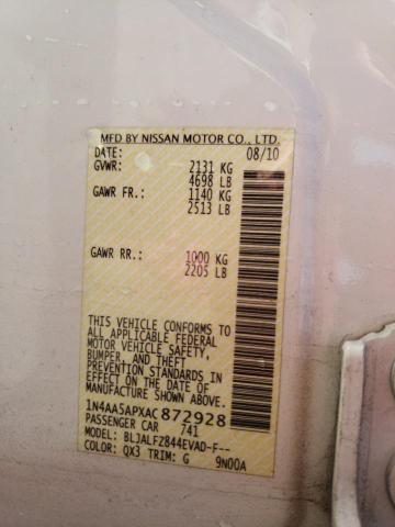 Photo 10 from auction – 2010 NISSAN MAXIMA S with VIN 1N4AA5APXAC872928