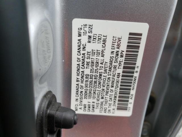 Photo 10 from auction – 2016 HONDA CR-V EXL with VIN 2HKRM3H77GH561484