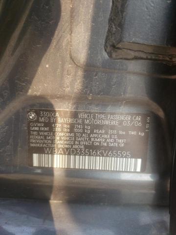 Photo 10 from auction – 2006 BMW 330 XI with VIN WBAVD33516KV65595