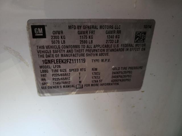 Photo 10 from auction – 2015 CHEVROLET EQUINOX LS with VIN 1GNFLEEK2FZ111119