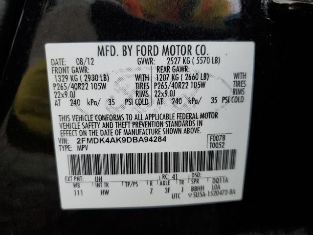Photo 10 from auction – 2013 FORD EDGE SPORT with VIN 2FMDK4AK9DBA94284