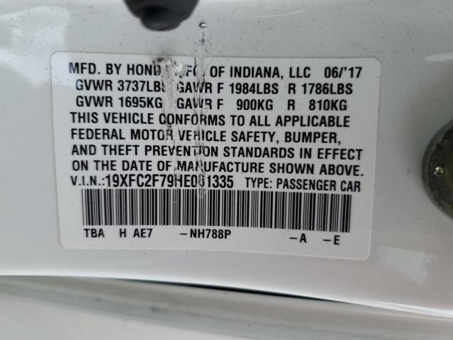 Photo 10 from auction – 2017 HONDA CIVIC with VIN 19XFC2F79HE061335