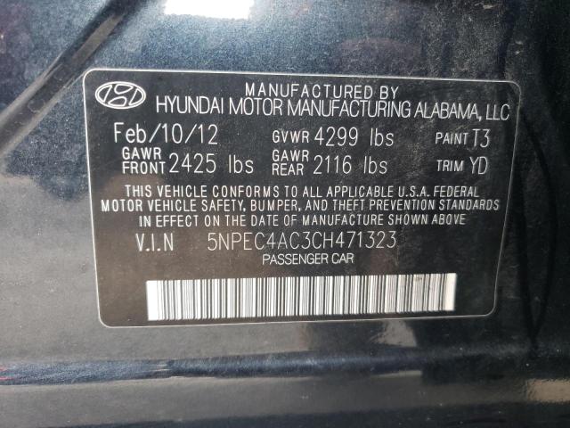 Photo 10 from auction – 2012 HYUNDAI SONATA SE with VIN 5NPEC4AC3CH471323