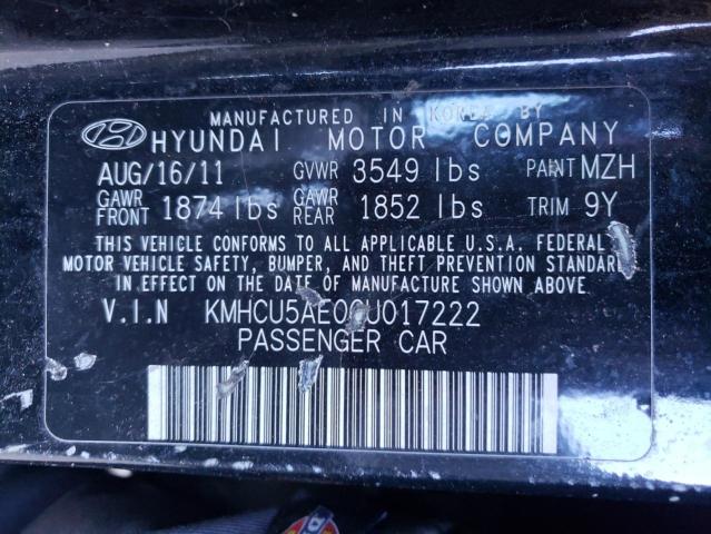 Photo 10 from auction – 2012 HYUNDAI ACCENT GLS with VIN KMHCU5AE0CU017222