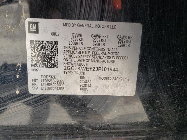 Photo 10 from auction – 2018 CHEVROLET SILVERADO with VIN 1GC1KWEY2JF101944
