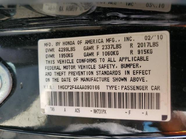 Photo 10 from auction – 2010 HONDA ACCORD LXP with VIN 1HGCP2F44AA090166