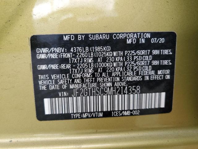 Photo 10 from auction – 2021 SUBARU CROSSTREK with VIN JF2GTHSC9MH214358