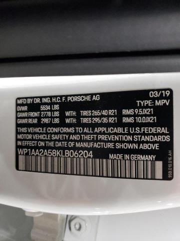 Photo 10 from auction – 2019 PORSCHE MACAN with VIN WP1AA2A58KLB06204