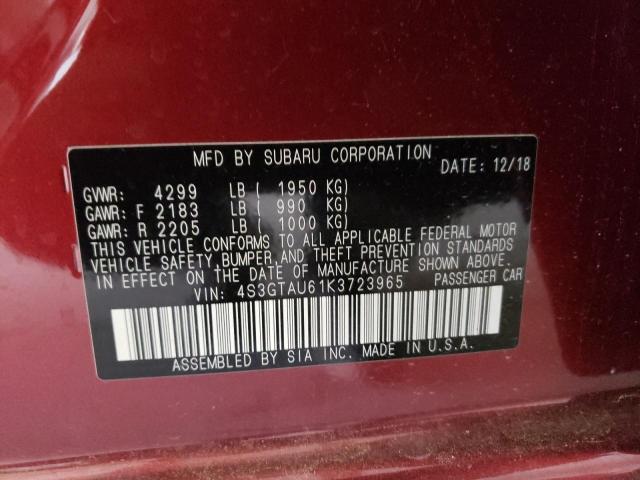 Photo 10 from auction – 2019 SUBARU IMPREZA LI with VIN 4S3GTAU61K3723965