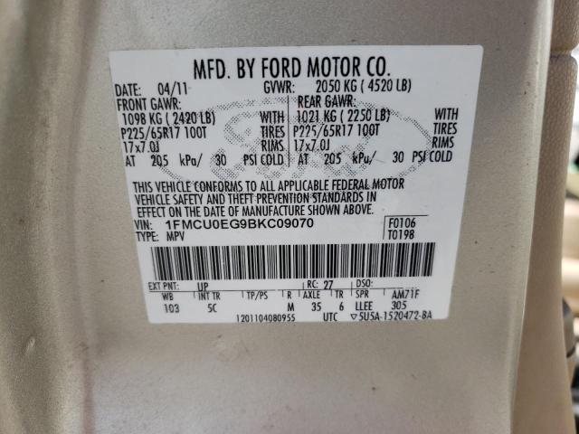 Photo 10 from auction – 2011 FORD ESCAPE LIM with VIN 1FMCU0EG9BKC09070