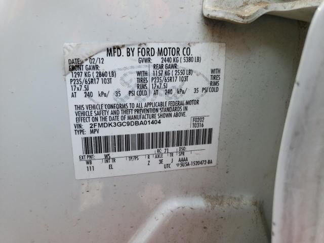 Photo 10 from auction – 2013 FORD EDGE SE with VIN 2FMDK3GC9DBA01404