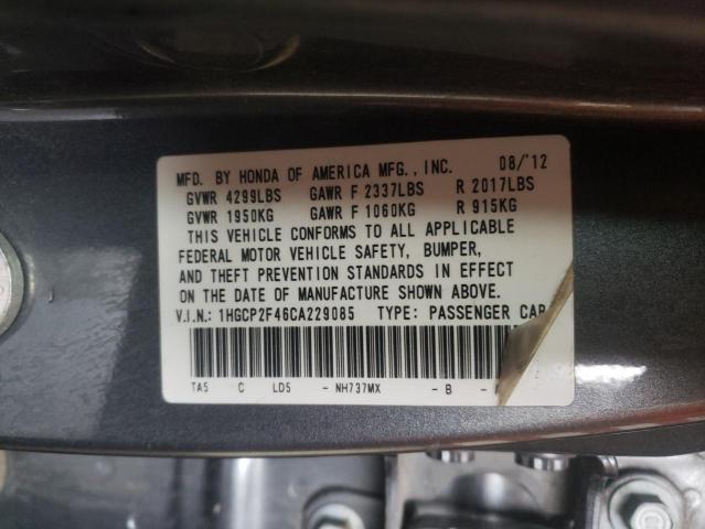 Photo 10 from auction – 2012 HONDA ACCORD LXP with VIN 1HGCP2F46CA229085