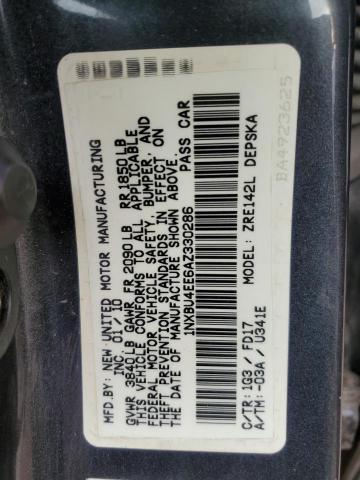 Photo 10 from auction – 2010 TOYOTA COROLLA BA with VIN 1NXBU4EE6AZ330286