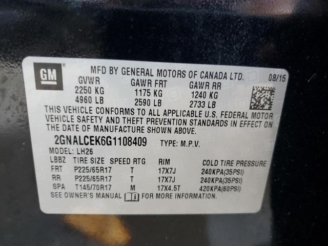 Photo 10 from auction – 2016 CHEVROLET EQUINOX LT with VIN 2GNALCEK6G1108409