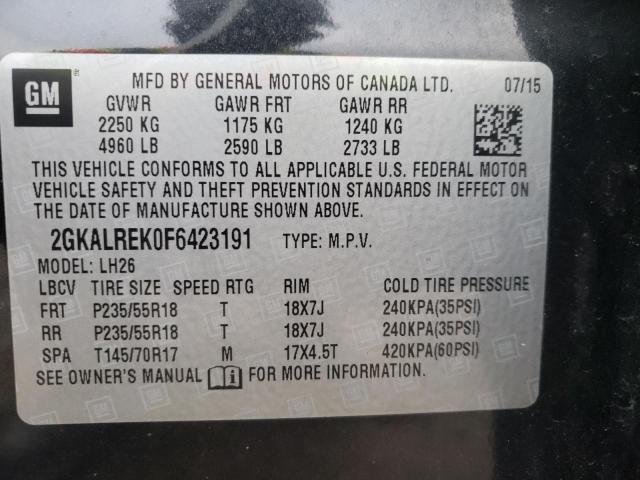 Photo 10 from auction – 2015 GMC TERRAIN SL with VIN 2GKALREK0F6423191