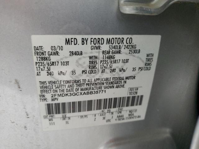 Photo 10 from auction – 2010 FORD EDGE SE with VIN 2FMDK3GCXABB35771