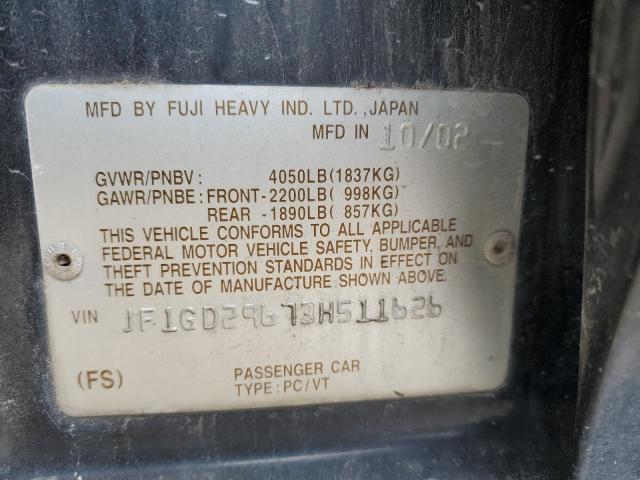 Photo 10 from auction – 2003 SUBARU IMPREZA WR with VIN JF1GD29673H511626
