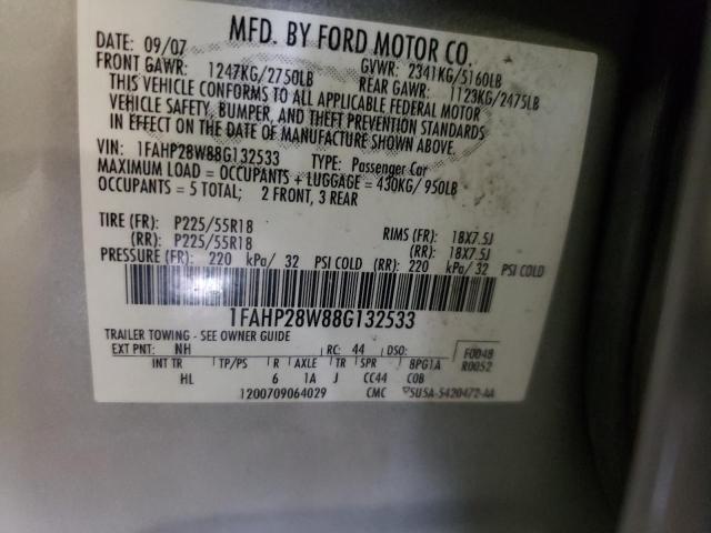 Photo 10 from auction – 2008 FORD TAURUS LIM with VIN 1FAHP28W88G132533