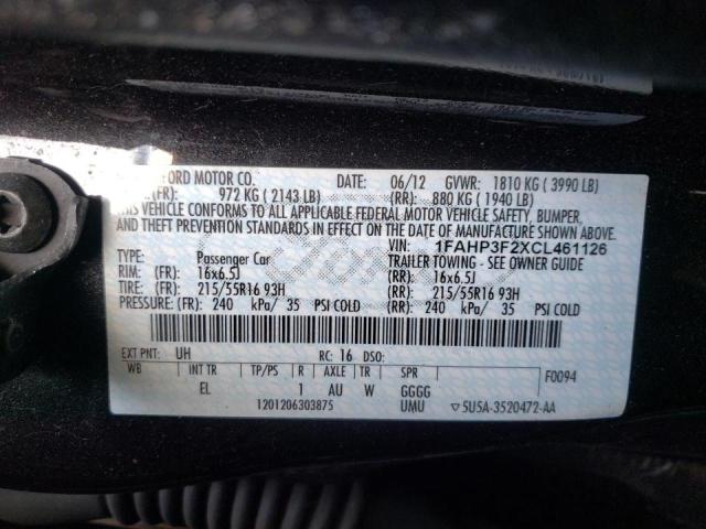 Photo 10 from auction – 2012 FORD FOCUS SE with VIN 1FAHP3F2XCL461126