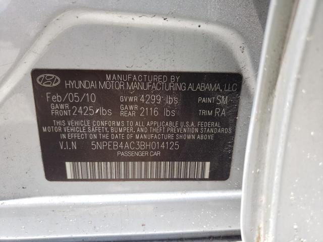 Photo 10 from auction – 2011 HYUNDAI SONATA GLS with VIN 5NPEB4AC3BH014125