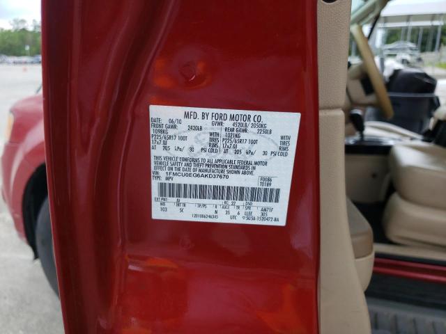 Photo 10 from auction – 2010 FORD ESCAPE LIM with VIN 1FMCU0EG6AKD37670