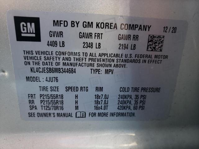 Photo 10 from auction – 2021 BUICK ENCORE PRE with VIN KL4CJESB6MB344684