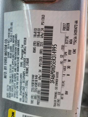 Photo 10 from auction – 2014 FORD FUSION SE with VIN 3FA6P0HD5ER314995