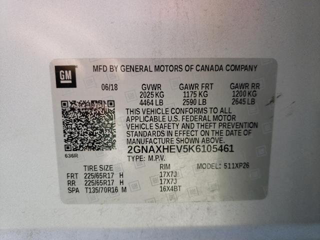 Photo 10 from auction – 2019 CHEVROLET EQUINOX LS with VIN 2GNAXHEV5K6105461