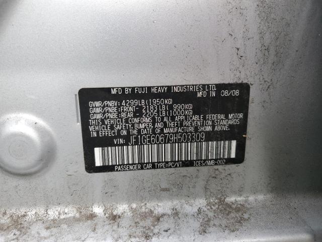 Photo 10 from auction – 2009 SUBARU IMPREZA 2. with VIN JF1GE60679H503309