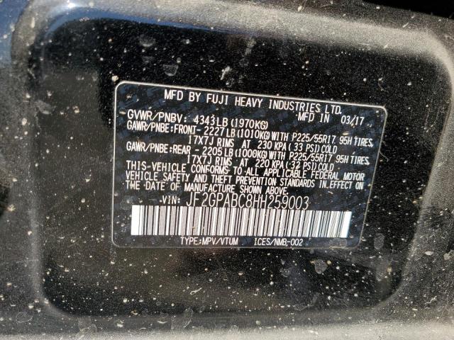 Photo 10 from auction – 2017 SUBARU CROSSTREK with VIN JF2GPABC8HH259003