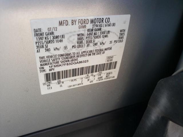 Photo 10 from auction – 2013 FORD EXPLORER L with VIN 1FM5K7F83DGA86323