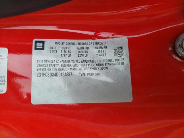 Photo 10 from auction – 2013 CHEVROLET CAMARO LT with VIN 2G1FC3D34D9194897