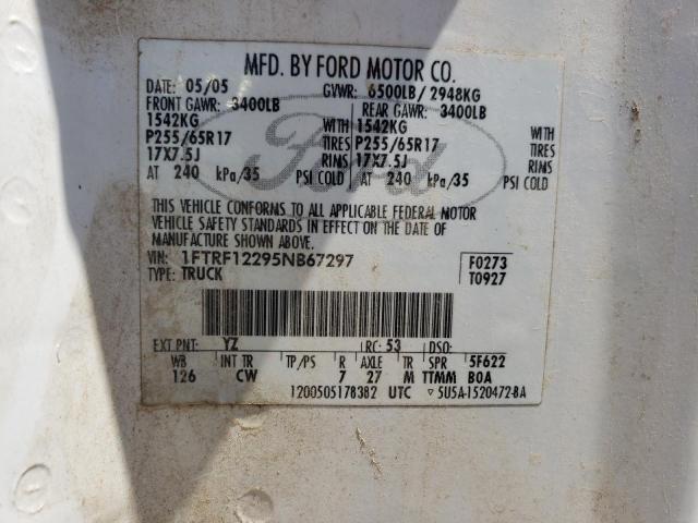 Photo 10 from auction – 2005 FORD F150 with VIN 1FTRF12295NB67297