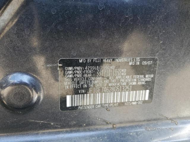 Photo 10 from auction – 2008 SUBARU IMPREZA WR with VIN JF1GE74628G513251