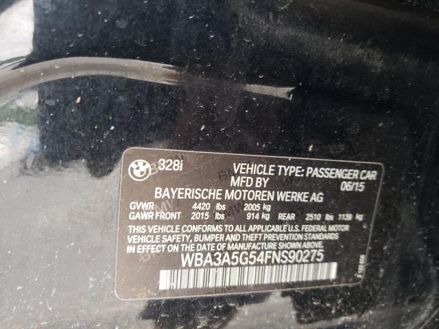 Photo 10 from auction – 2015 BMW 328 I with VIN WBA3A5G54FNS90275