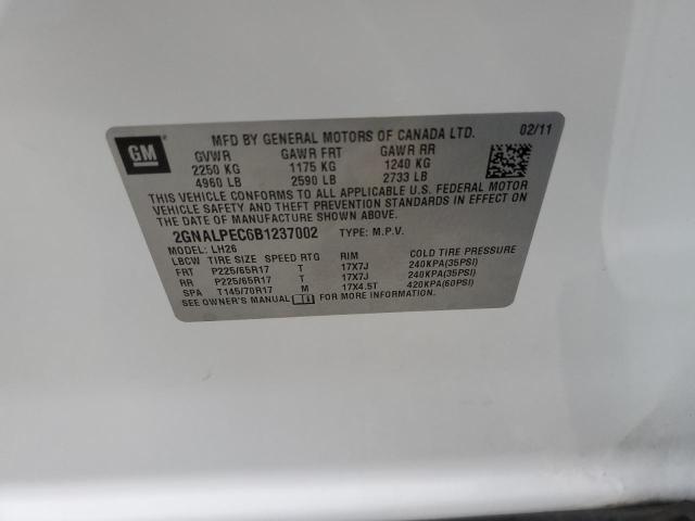 Photo 10 from auction – 2011 CHEVROLET EQUINOX LT with VIN 2GNALPEC6B1237002