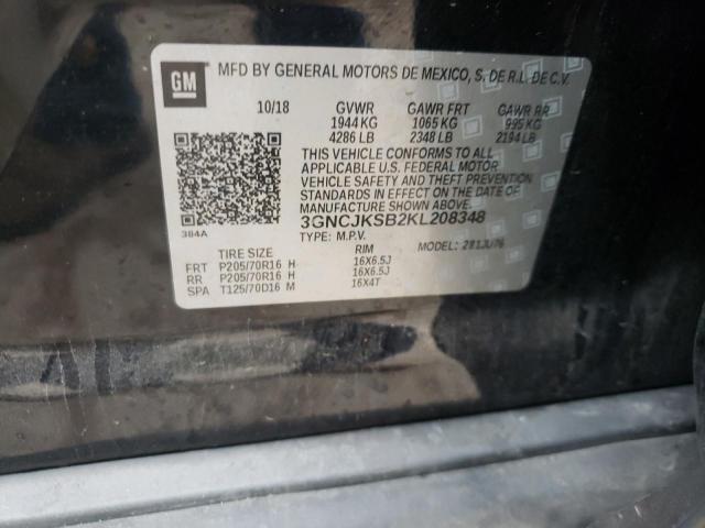 Photo 10 from auction – 2019 CHEVROLET TRAX LS with VIN 3GNCJKSB2KL208348