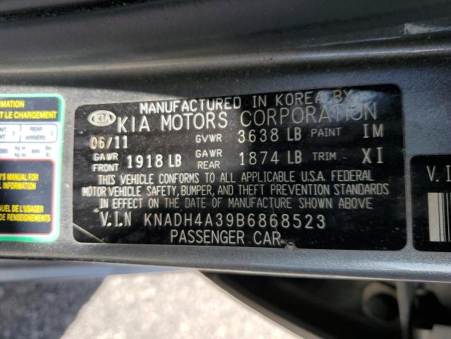 Photo 10 from auction – 2011 KIA RIO BASE with VIN KNADH4A39B6868523