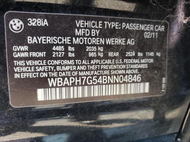 Photo 10 from auction – 2011 BMW 328 I with VIN WBAPH7G54BNN04846