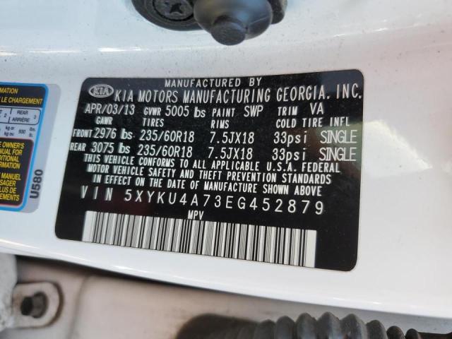 Photo 10 from auction – 2014 KIA SORENTO EX with VIN 5XYKU4A73EG452879