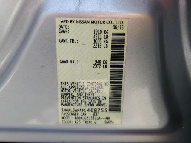 Photo 10 from auction – 2015 NISSAN ALTIMA 2.5 with VIN 1N4AL3AP4FC468755