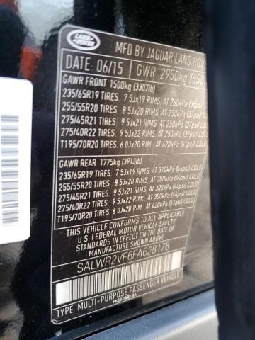 Photo 10 from auction – 2015 LAND ROVER RANGE ROVE with VIN SALWR2VF6FA628178
