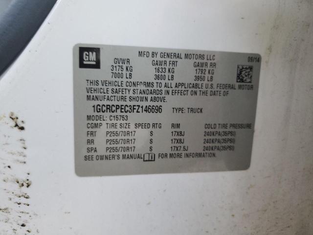 Photo 10 from auction – 2015 CHEVROLET SILVERADO with VIN 1GCRCPEC3FZ146696