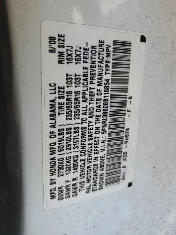 Photo 10 from auction – 2008 HONDA ODYSSEY EX with VIN 5FNRL38608B116854