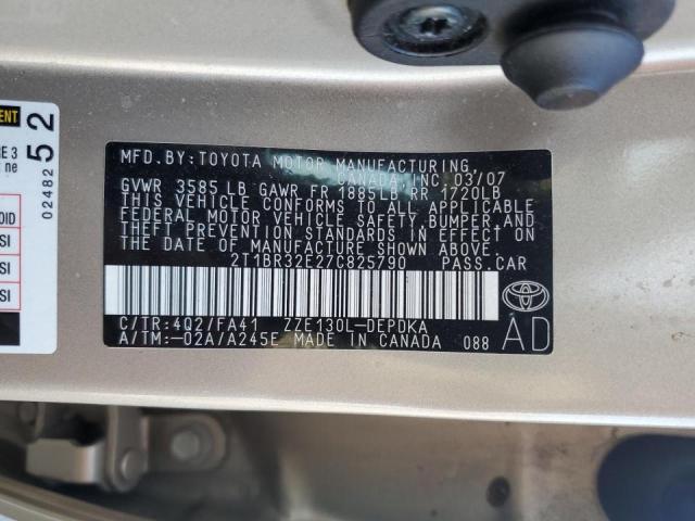 Photo 10 from auction – 2007 TOYOTA COROLLA CE with VIN 2T1BR32E27C825790