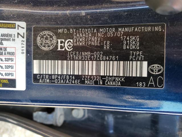 Photo 10 from auction – 2007 TOYOTA COROLLA MA with VIN 2T1KR32E17C684761