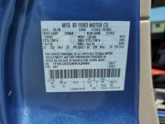 Photo 10 from auction – 2009 FORD ESCAPE XLT with VIN 1FMCU03G49KA29489
