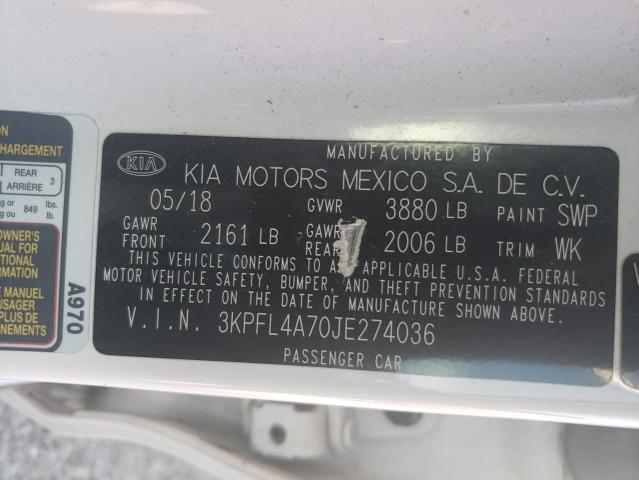 Photo 10 from auction – 2018 KIA FORTE LX with VIN 3KPFL4A70JE274036