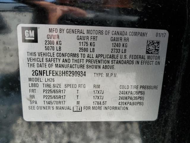 Photo 10 from auction – 2017 CHEVROLET EQUINOX LT with VIN 2GNFLFEK8H6290934