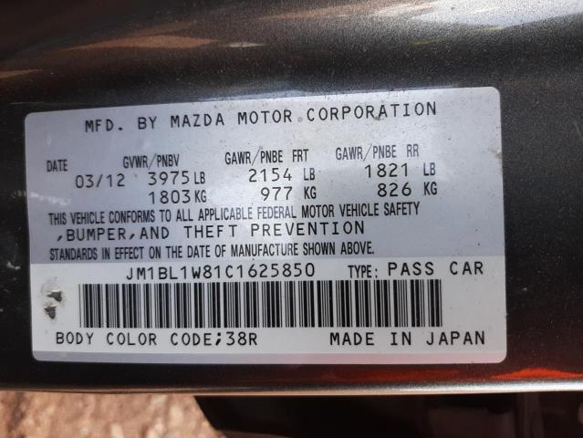 Photo 10 from auction – 2012 MAZDA 3 I with VIN JM1BL1W81C1625850
